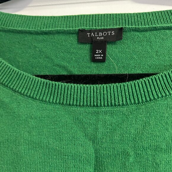 Talbots Kelly Green Reindeer Sweater - Size 2x - Picture 2 of 4